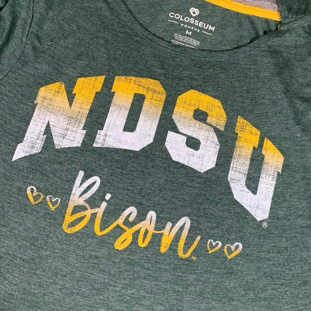 Colosseum NDSU North Dakota State Bison Women Hoodie Logo Shirt M College Green